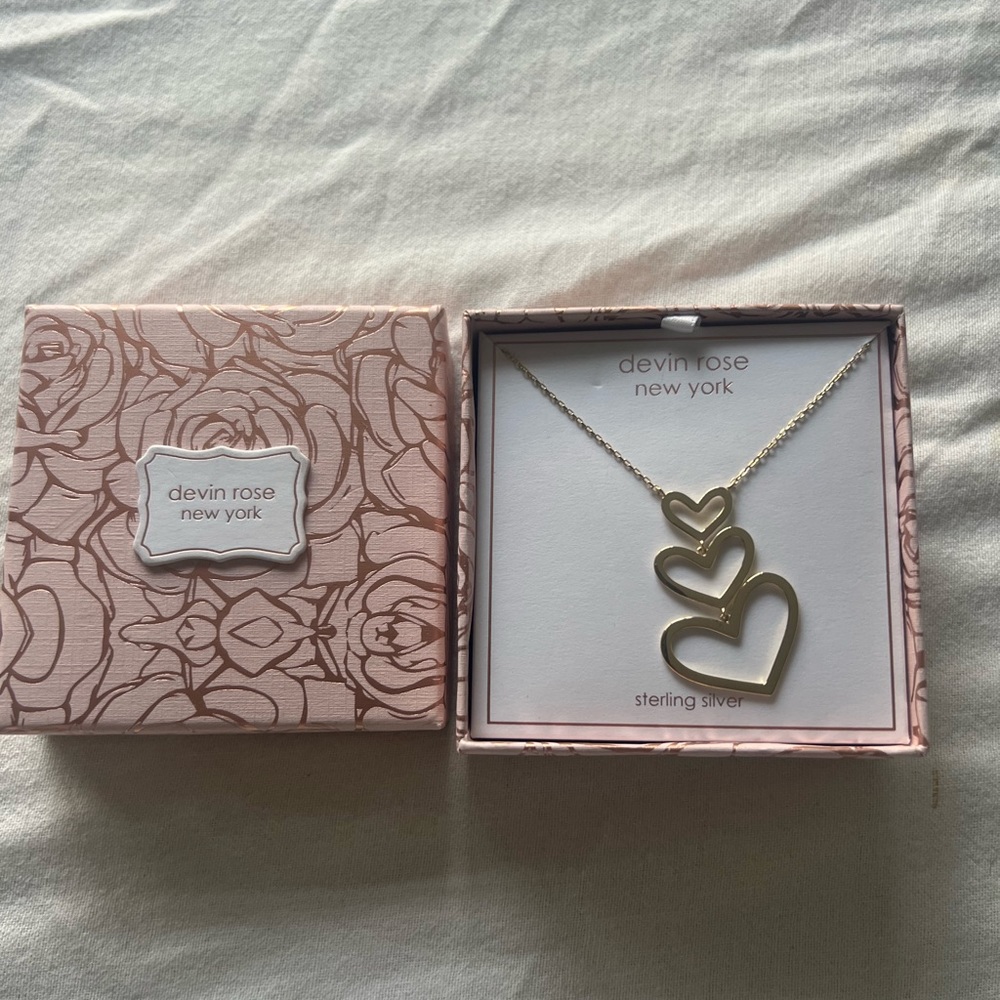 devin rose new york sterling silver heart necklace cute gift idea brand new